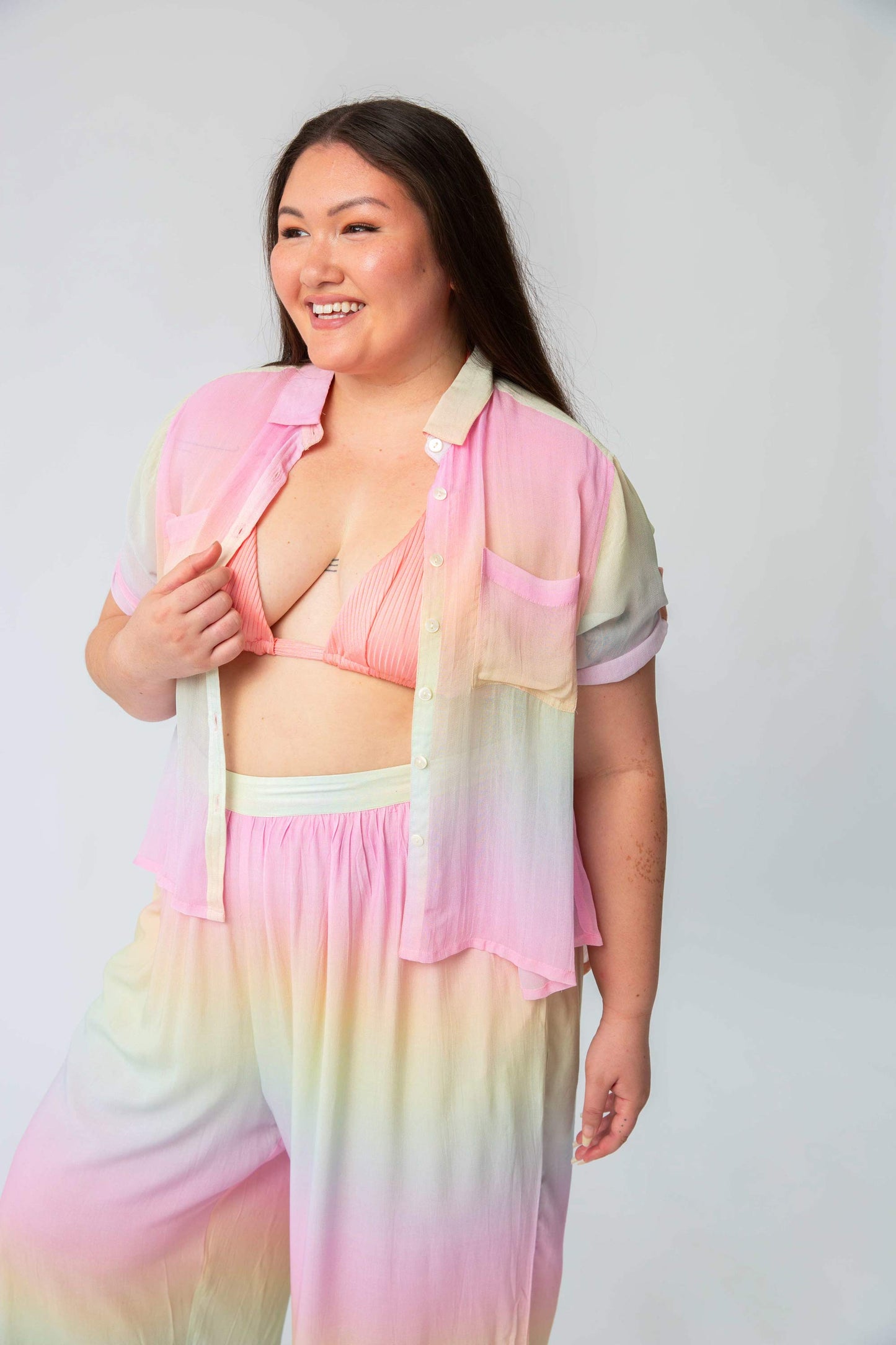 Short Sleeve Rainbow Charm Shirt