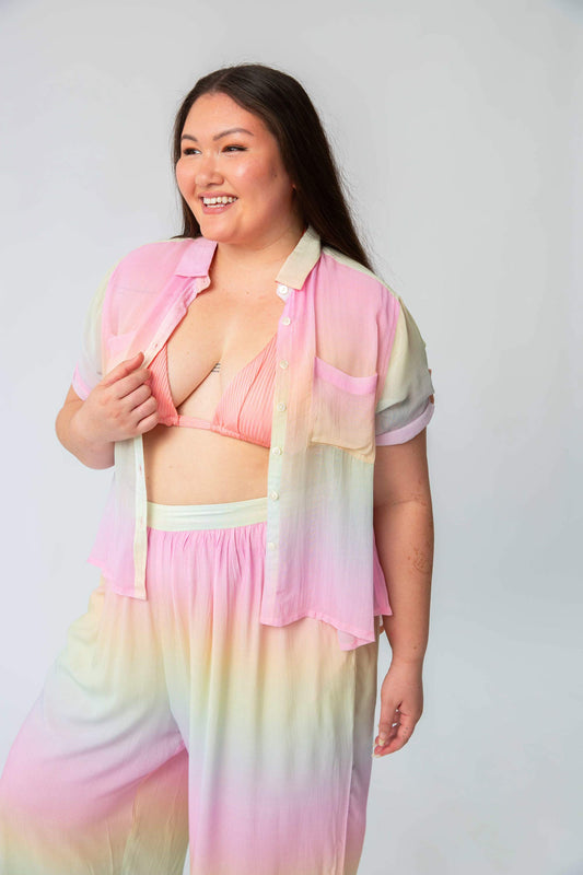 Short Sleeve Rainbow Charm Shirt